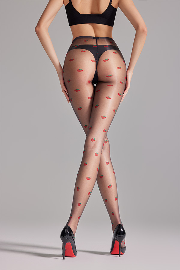 Voller Erdbeer -Jacquard reine Taillenzelle Strumpfhosen