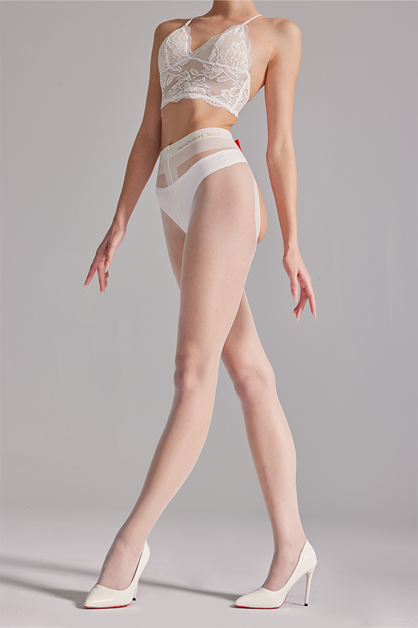 Abnehmbare Dekoration – sexy transparente Strumpfhosen ohne Schritt